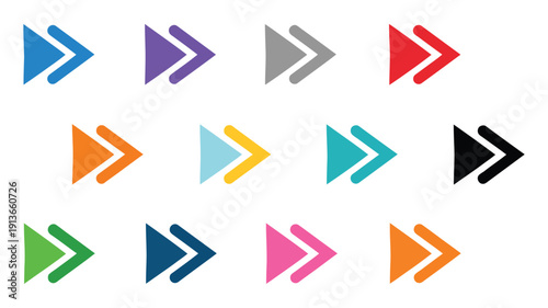 Colourful Arrows Set, vector illustration of numbered bullet points