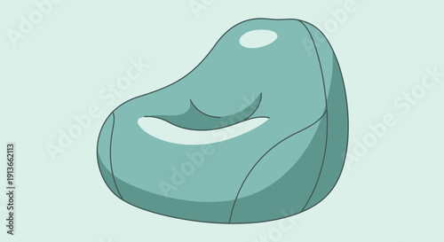 A comfortable and modern teal bean bag chair.