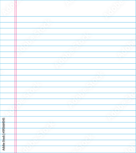 notebook page with lined paper for school or office notes
