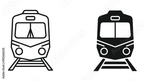 Train icons on white background