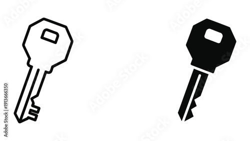 Two keys, one black and one white