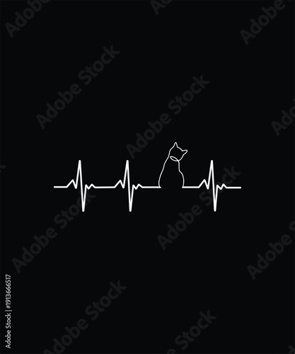 Cat Lover Heartbeat Gift T-Shirt, Cat Mom, Cat Mama T-Shirt, Gift For Pet Lover