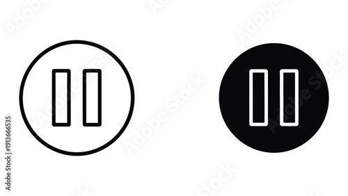 Pause button icons in white and black