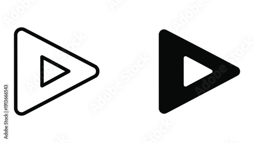 Free Download Play button icons in outline and solid styles - GFXLoad