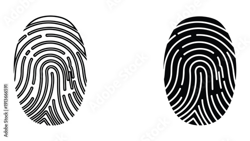 Fingerprint icons in black and white