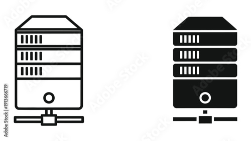 Server icons in black and white