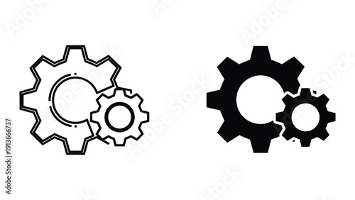 Gears and cogs silhouettes