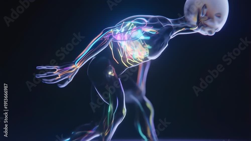 Wallpaper Mural Abstract Human Anatomy Visualization - A Digital Exploration of the Body. Torontodigital.ca