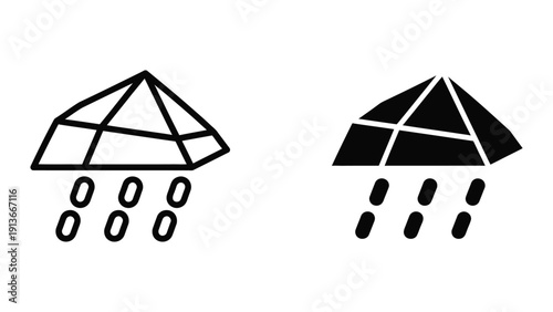 Simple umbrella rain icons