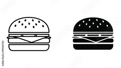 Burger icons in black and white