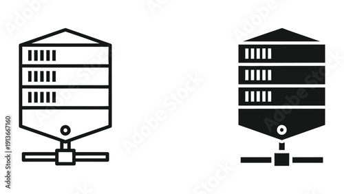 Silo icons in black and white