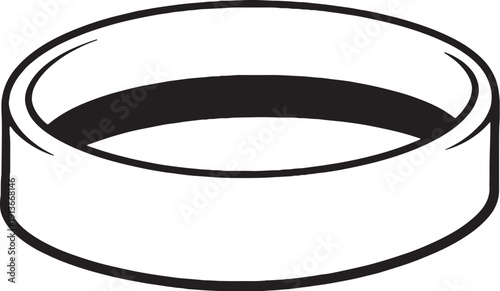 Tennis Sweatband Headband 3D Line Art Black White EPS
