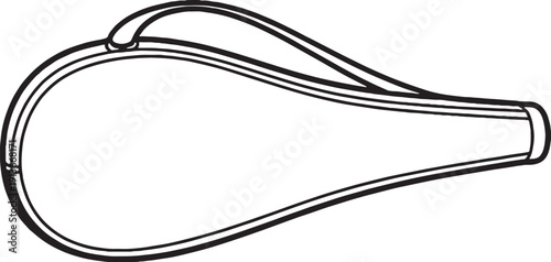 Tennis Racket Cover Sleeve Side View Illustration