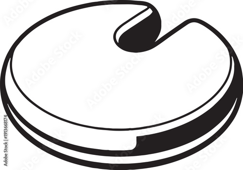 Tennis Racket Dampener Black and White Line Art Illustration