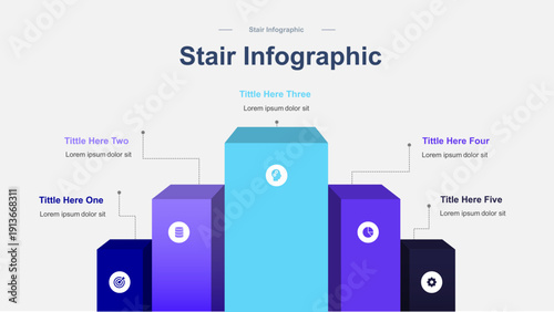  3D Steps Infographic for Business Growth