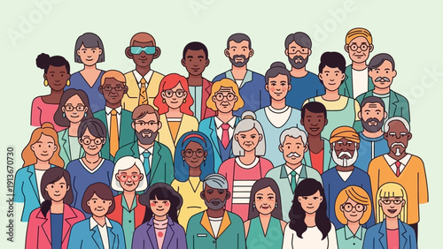 Diverse Group of People, Community and Unity Concept