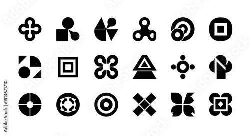 Abstract Geometric Symbols and Modern Minimalist Icons Collection