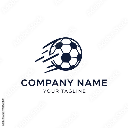 Soccer Ball Logo Design Template for Sports Company.