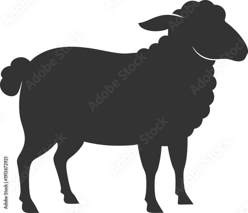 Black sheep silhouette a vector illustration of a farm animal ideal for agriculture livestock and nature-themed design projects