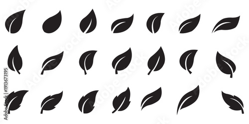 Leaf line icons. Vector illustration include icon - botany, herbal, ecology, bio, organic, vegetarian, eco, fresh, nature outline pictogram for flora