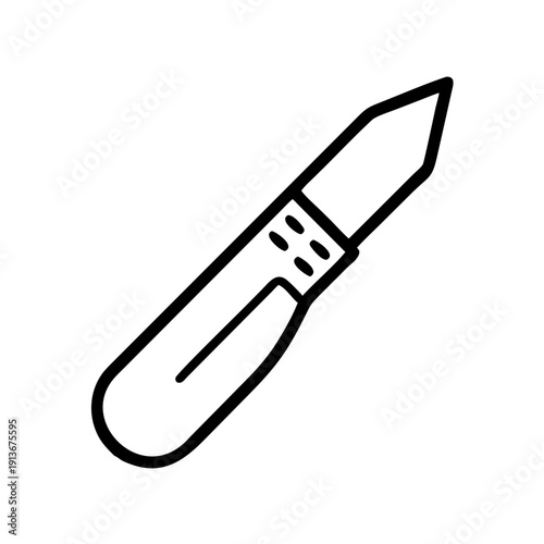 Craft knife with pointed blade in minimalist design  