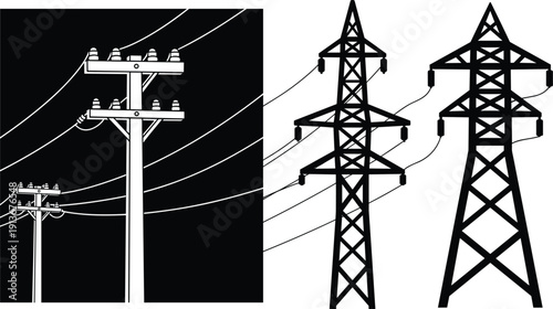 electricity, power, energy, voltage, current, utility, infrastructure, transmission, distribution, grid, tower, pole, insulator, network, structure