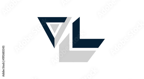 Abstract geometric letter VL monogram logo