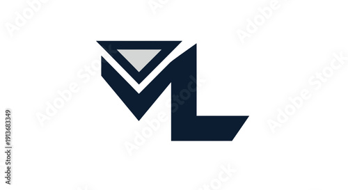 Abstract geometric letter VL monogram logo