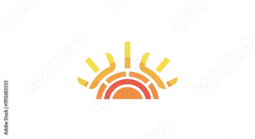 Modern geometric sunrise solar energy logo