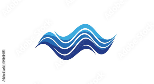 Blue abstract flowing water wave logo vector