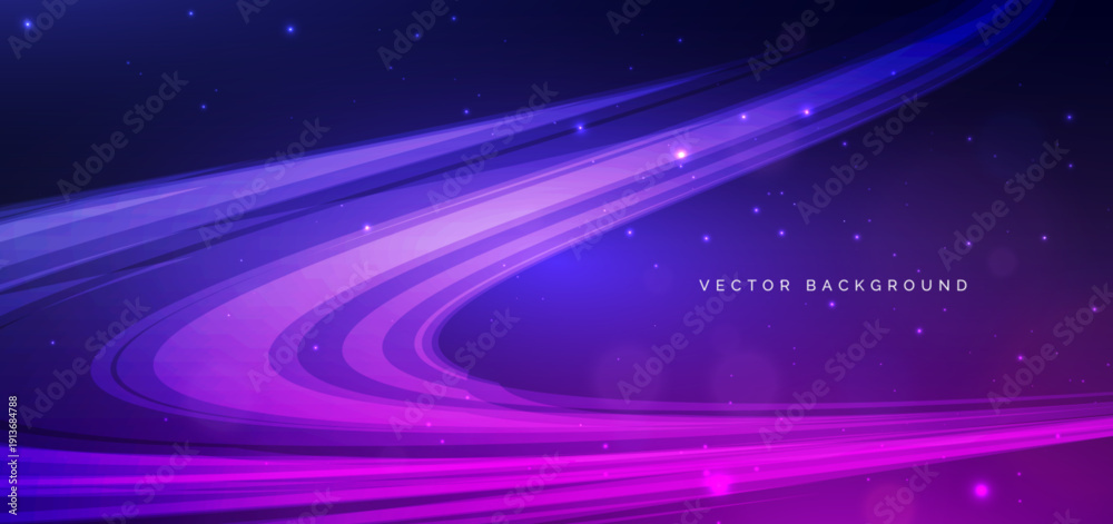 Obraz premium Abstract wave lines technology digital network and dot blur background.