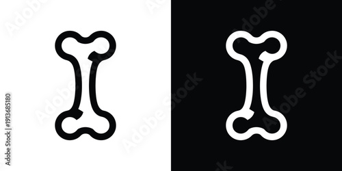Black and white bone symbol on contrasting backgrounds