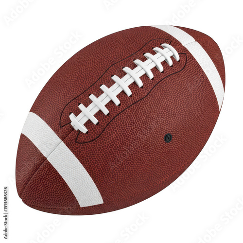 Football with laces isolated on transparent background