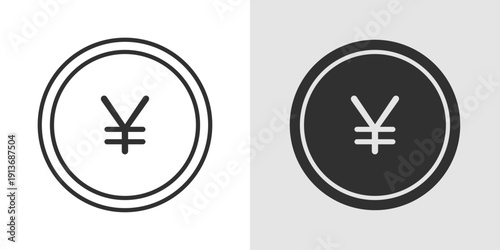 Business Yen Icon representing Japanese currency, financial transactions, international trade, and corporate finance involving yen.