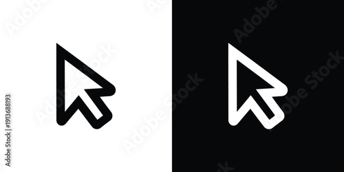 Computer mouse cursor on white and black backgrounds
