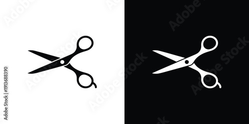 Pair of Scissors in Black and White Contrast