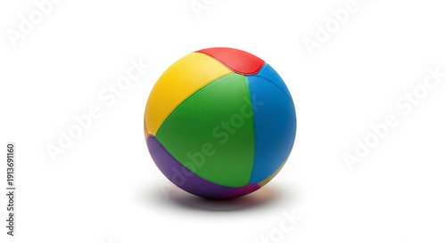 Free Download Colorful Beach Ball on White Background for Summer Fun. - GFXLoad