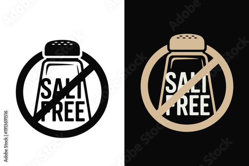 Salt-Free Symbol Icons in Black and Beige Colors