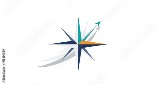 Modern compass arrow direction logo icon