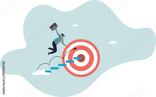 Step or progress to success and reach goal target, leadership to improve personal development,human life and situation.