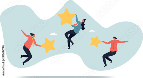 Empowerment or encouragement to help employee reach career success, woman leadership,human life and situation.