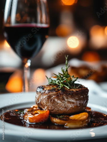 Delicious and beautifully plated gourmet meal	