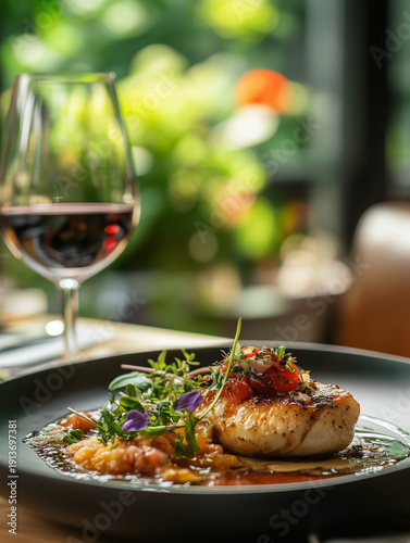 Delicious and beautifully plated gourmet meal	