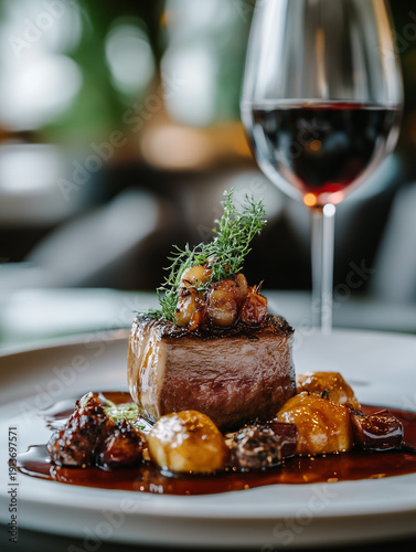 Delicious and beautifully plated gourmet meal	