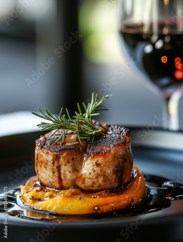 Delicious and beautifully plated gourmet meal	