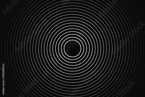 Create a bold look with a centric circle background featuring vector graphics of sound waves.