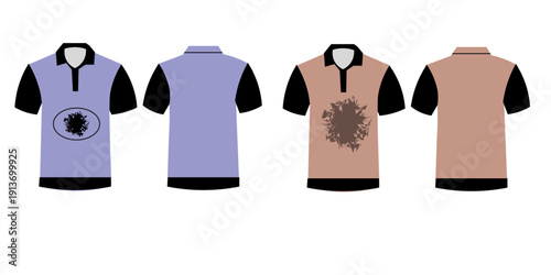 Four view of long sleeve zippered hooded tunic with designs