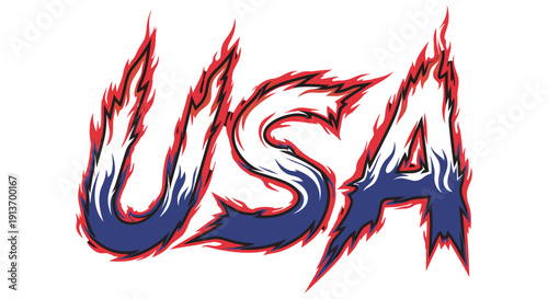 Usa text graphic with art and illustrator eps 10