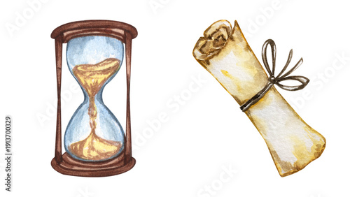 hourglass on white background