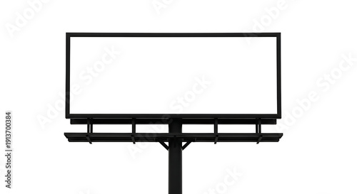 Blank Billboard with Transparent Background for Advertising Mockup